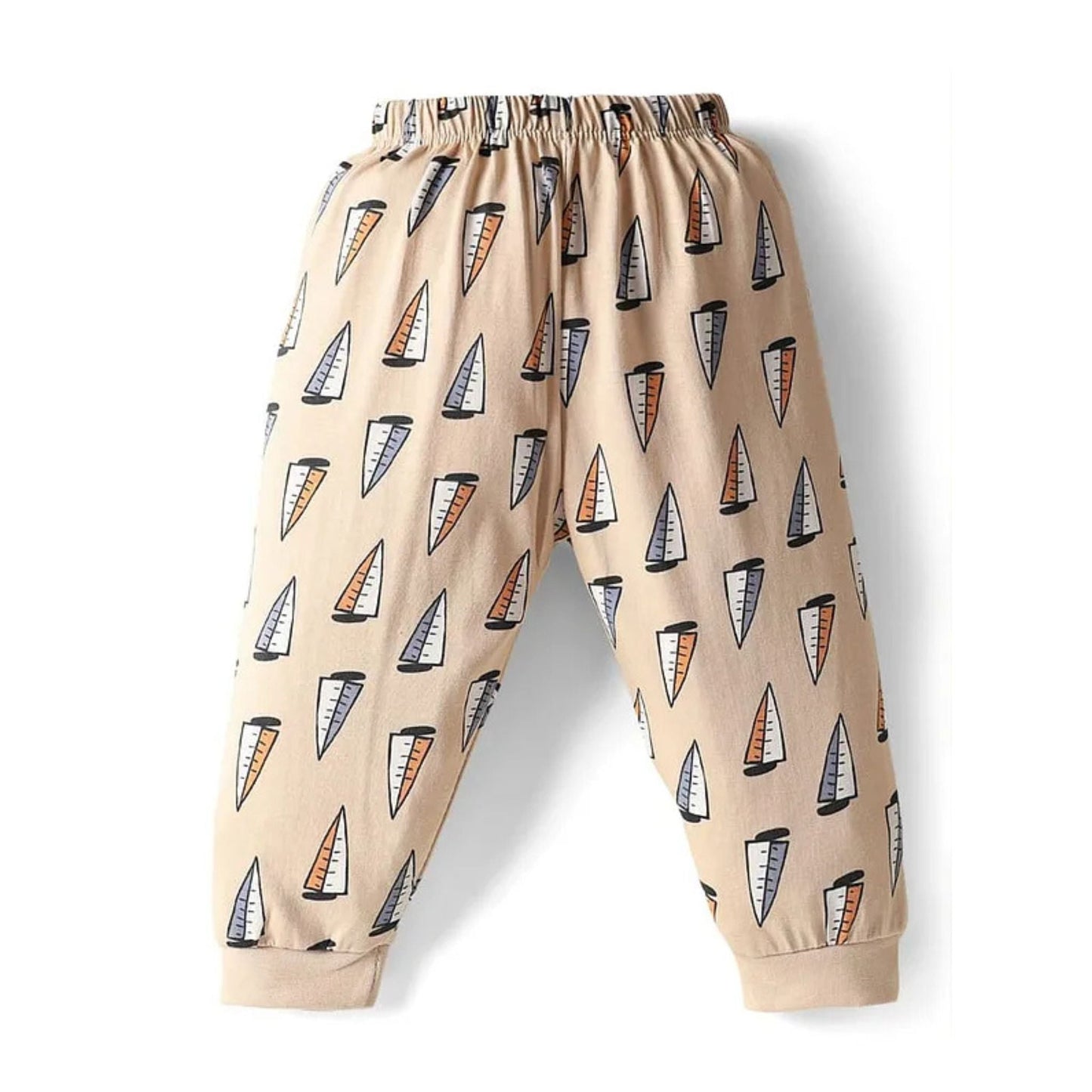 Cucumber Cotton Knit Full Length Joggers With Sport Theme Print (Multicolor)