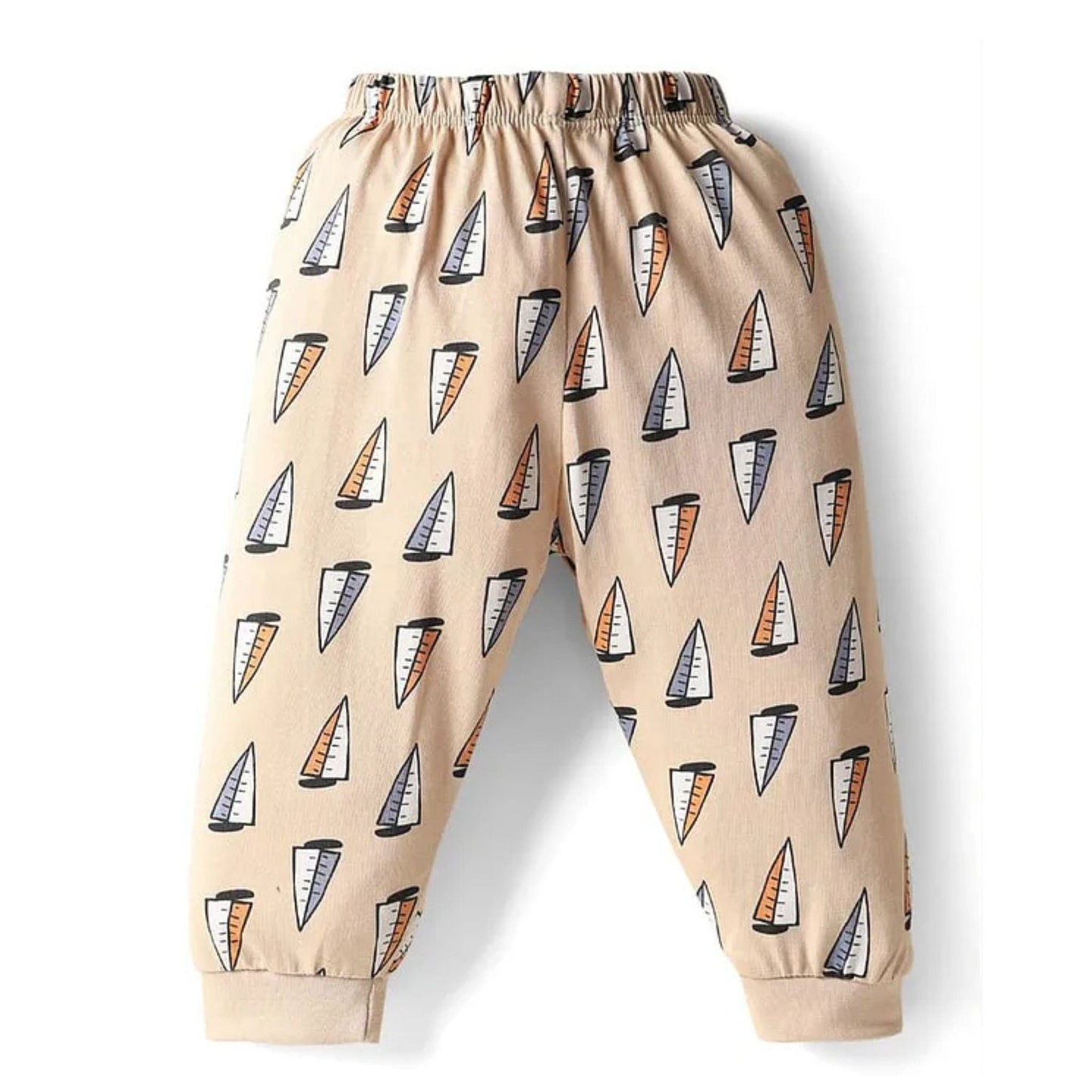 Cucumber Cotton Knit Full Length Joggers With Sport Theme Print (Multicolor)