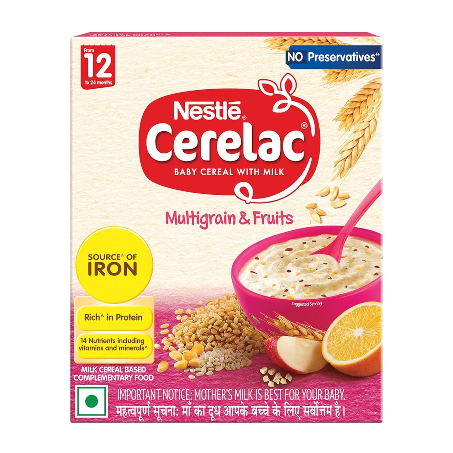 Nestlé CERELAC Multigrain & Fruits Baby Cereal – Stage 4 (12–24 Months)– 300 g Bag-in-Box