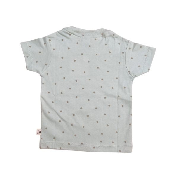 Stylish and Soft Pure Cotton Printed T-shirt with Matching Short Set - Light Grey