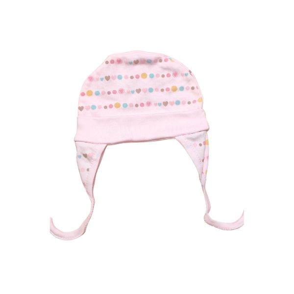 100% Cotton Printed Ear Cap Set of 3 - Pink, Beige & Blue