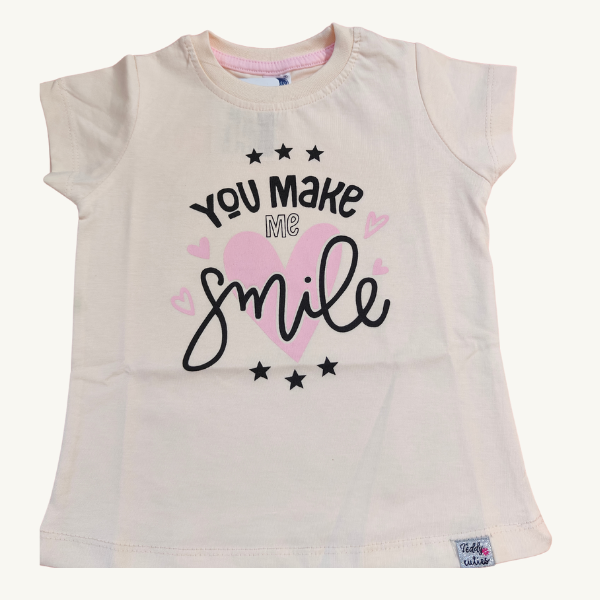 Stylish Printed Cotton Top - Light peach