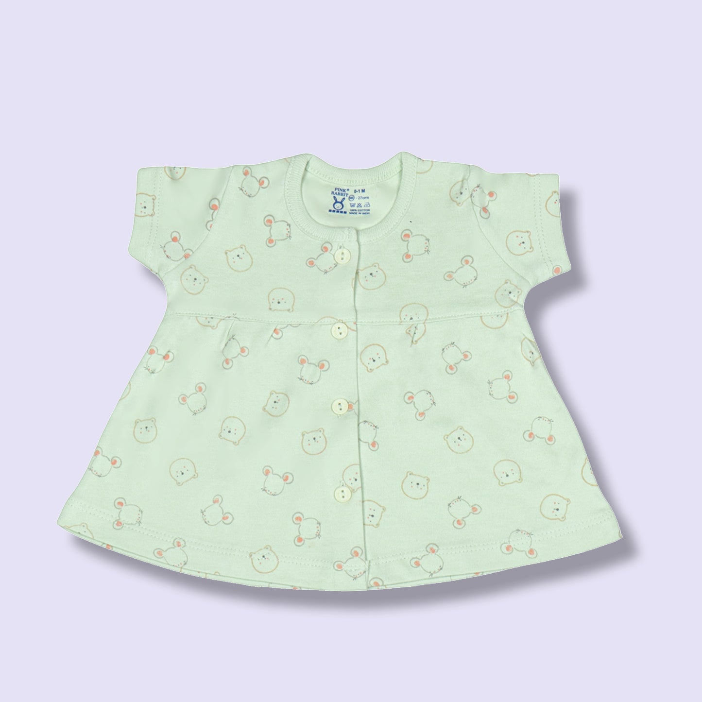 Pink Rabbit's Light Green Kitty & Mouse Play-Day Dress