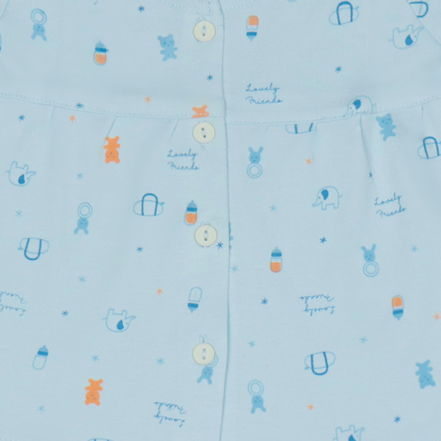 Sky Blue Softie: Pink Rabbit's Dreamy One-Piece Easter Joy
