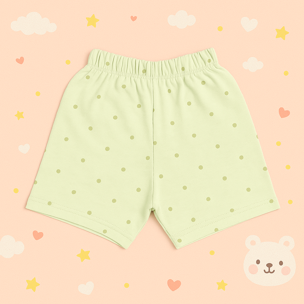 Cute and Comfortable Summer Set with Elastic - Light Green