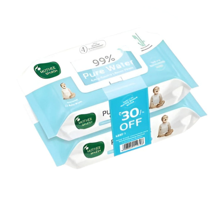 Mother Sparsh 99% Pure Water Baby Wipes, Unscented, Plant-Based, Super Thick, 72 pcs x 2 (Super Saver Pack