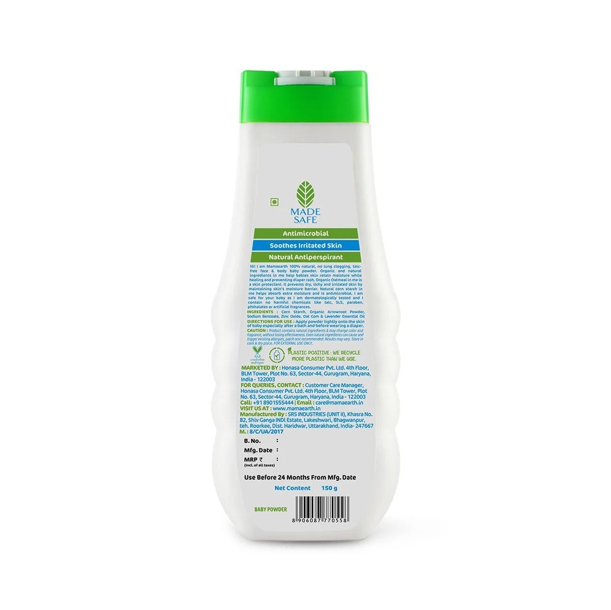 Mamaearth Talc-Free Organic Dusting Powder for Babies – 150g | With Arrowroot & Oat Starch | Soothes & Absorbs Gently
