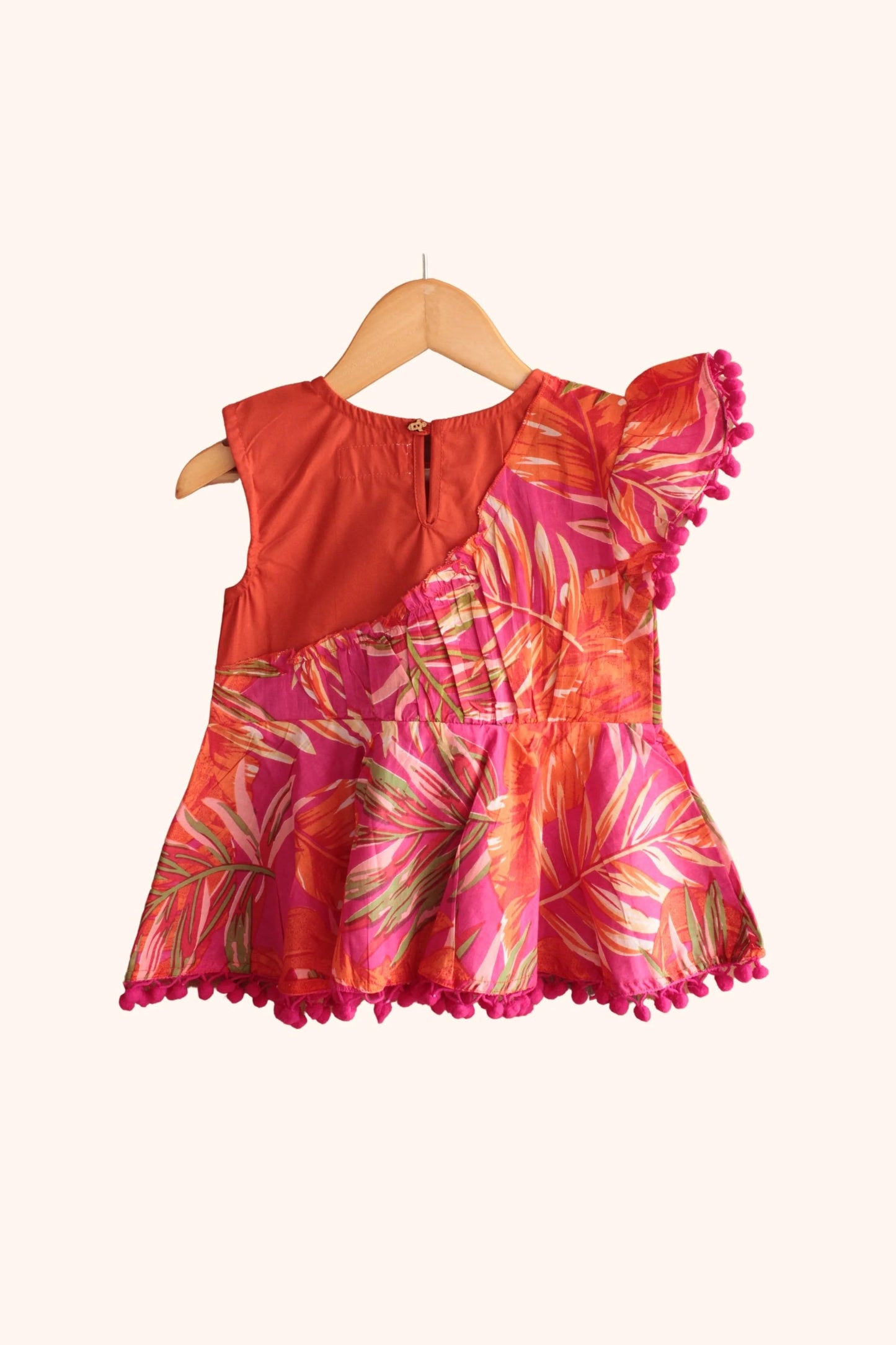 Peekaaboo Girls' Imarti Peplum Top & Sharara Set – Color Block Design