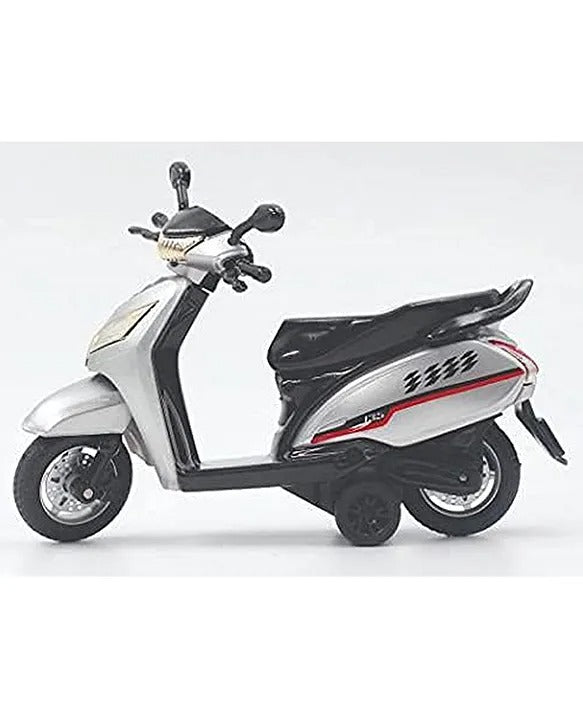 CENTY Toys Bestiva White Colour Scooty Toy - Pull Back Action- Rear Wheel Suspension Moves - Seat Opens - Pull Back Action That Can Change To Free Wheel 3-12 years