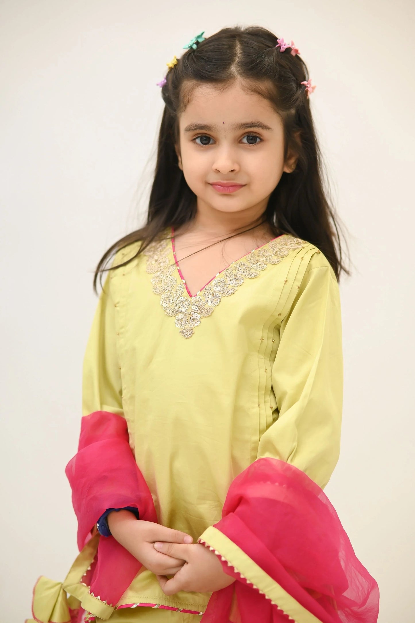 Peekaaboo Elegant Meher Kurti and Pant Set with Dupatta for Girls