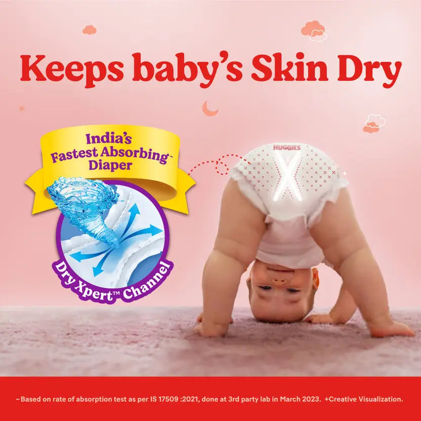 Huggies Complete Comfort Wonder Pants, India's Fastest Absorbing Diaper - S (56 Pieces)