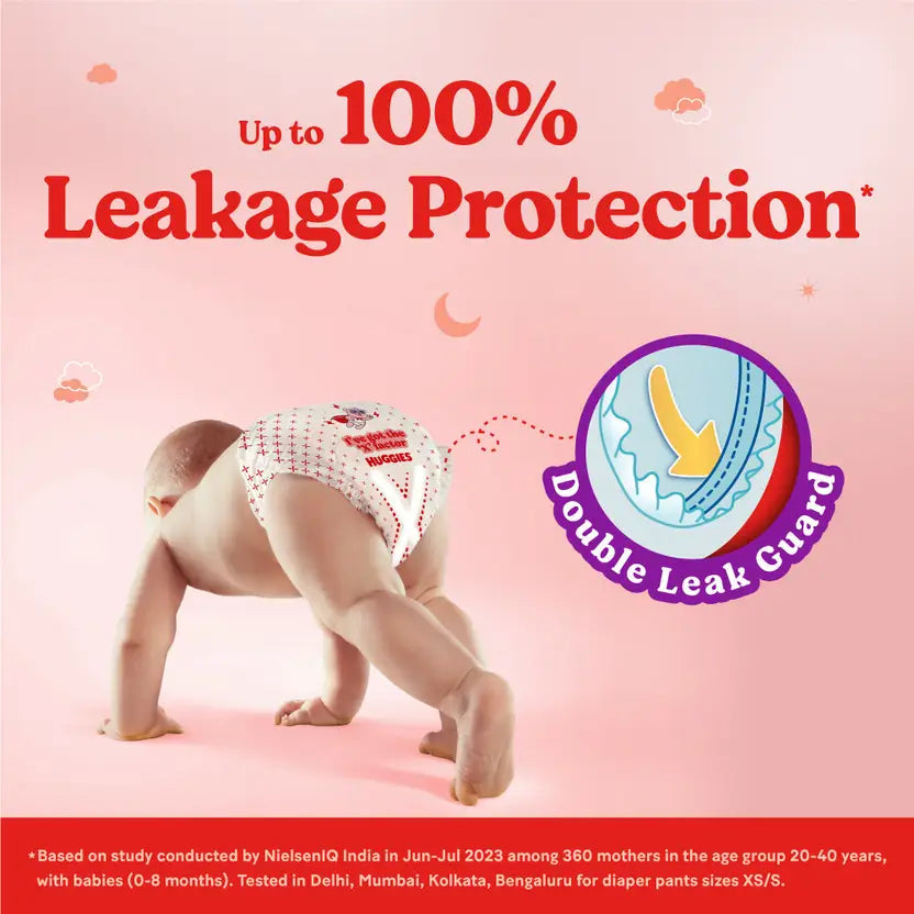 Huggies Complete Comfort Wonder Pants, India's Fastest Absorbing Diaper - S (56 Pieces)