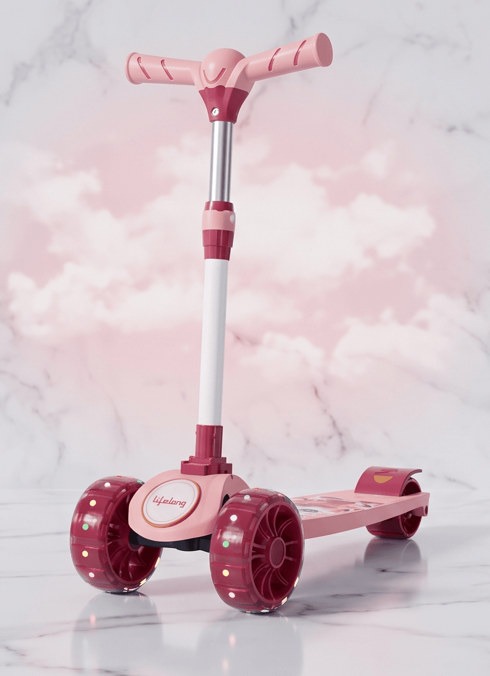 Lifelong Kids Scooter for 3+ Years | Foldable Kick Scooter with PVC Wheels & Adjustable Height | Supports up to 50kg
