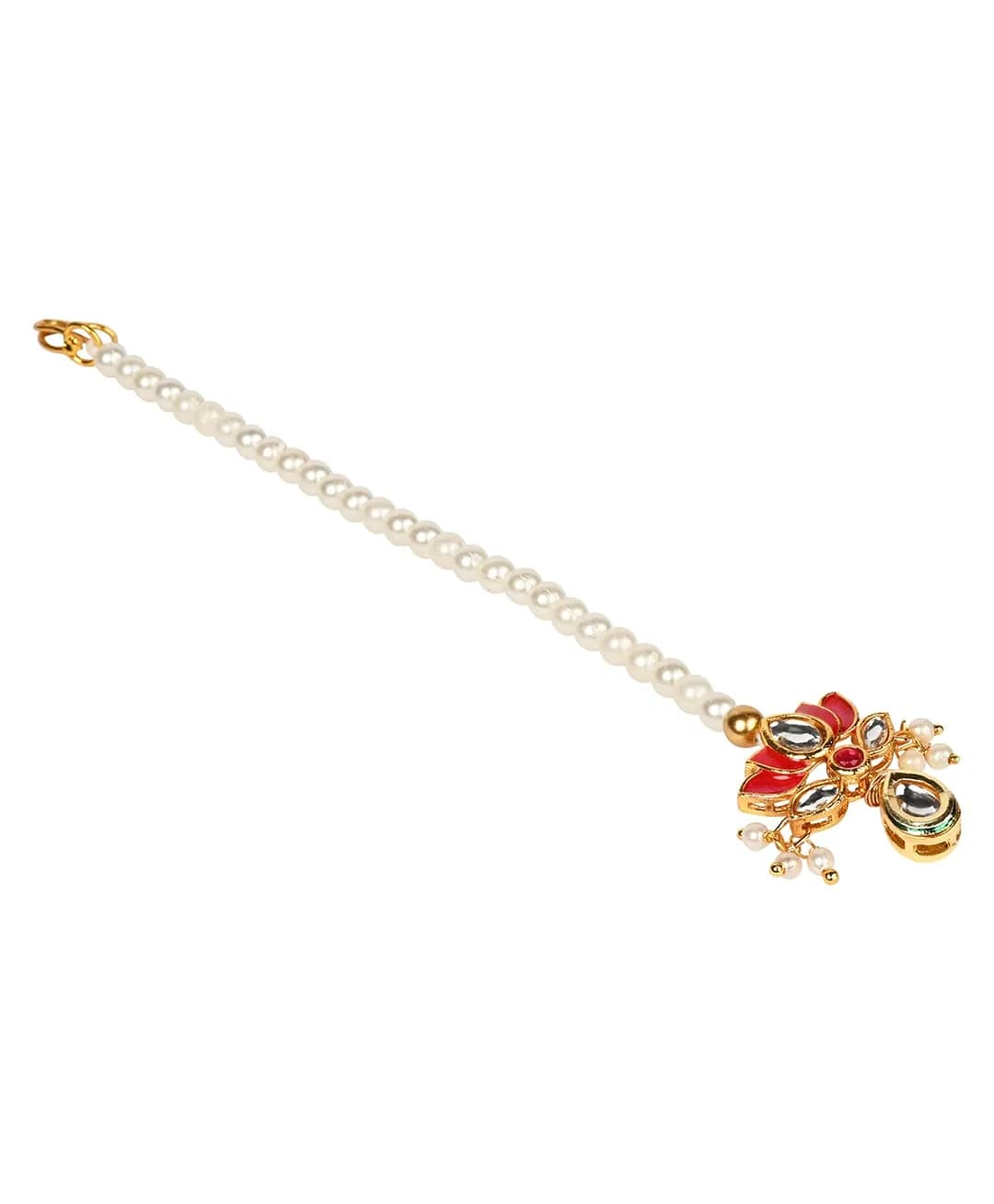 Asthetika Kids Pink Girls' Maang Tikka – Delightful & Radiantly Cute Ethnic Accessory for Daily Wear, Parties & Travel