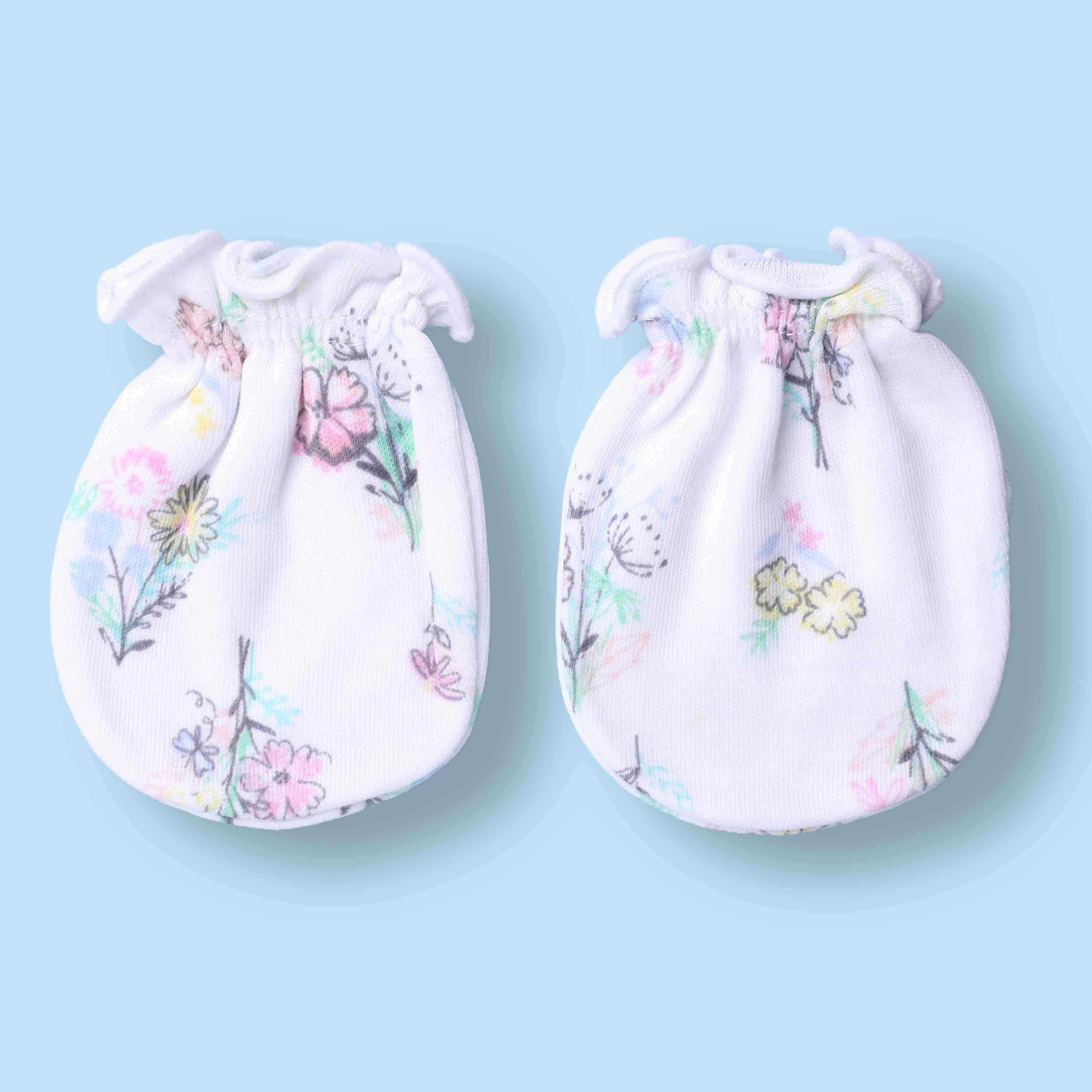 Ben Benny Unisex White, Red And Pink Printed Mittens | Stylish All-Over Print Hand Warmers for Travel, Outdoor, Party & Daily Wear | Pack of 6 Pairs | Color May Vary