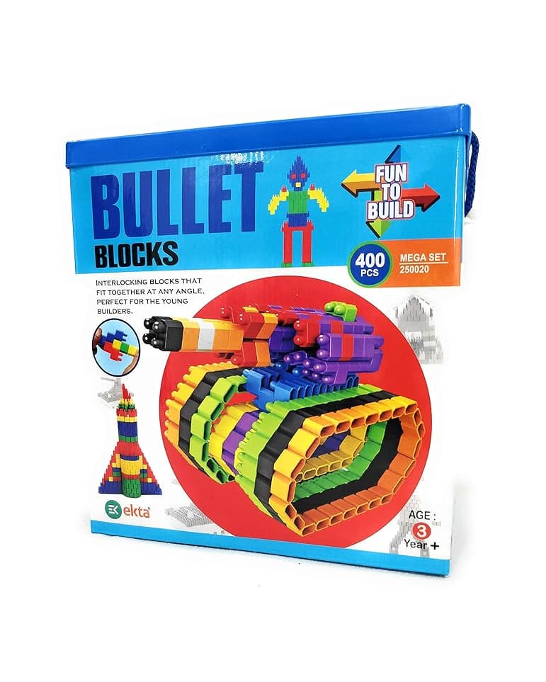 EKTA Bullet Blocks 400PCS – Creative Building Set for Kids | Colorful, Safe & Educational Fun