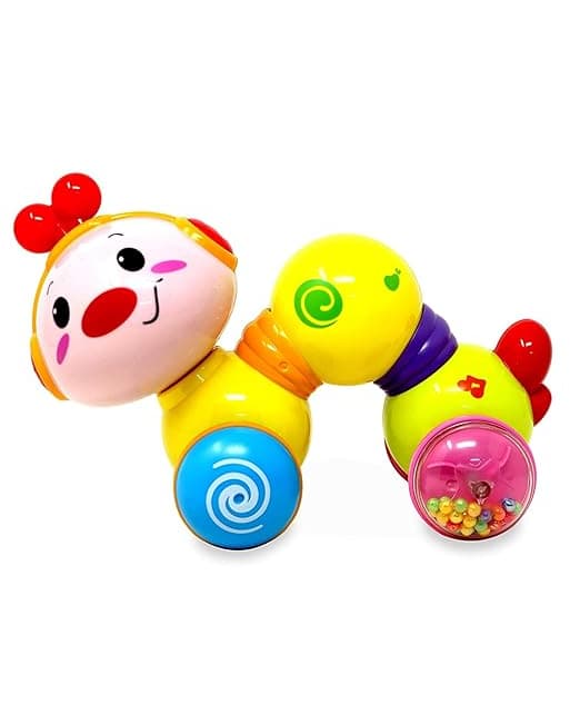 Musical Press & Crawl Worm Toy for Babies – Light, Sound & Early Development Learning Toy (Multicolor, Ages 12M–10Y)