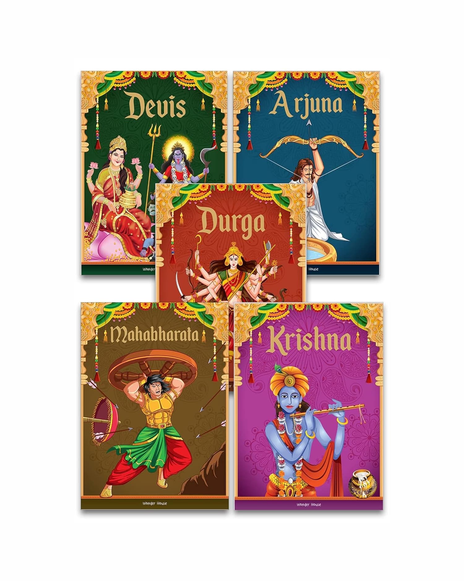 Children's First Mythology Stories - Pack of 5 books (Devi, Durga, Arjuna, Mahabharta, Krishna)