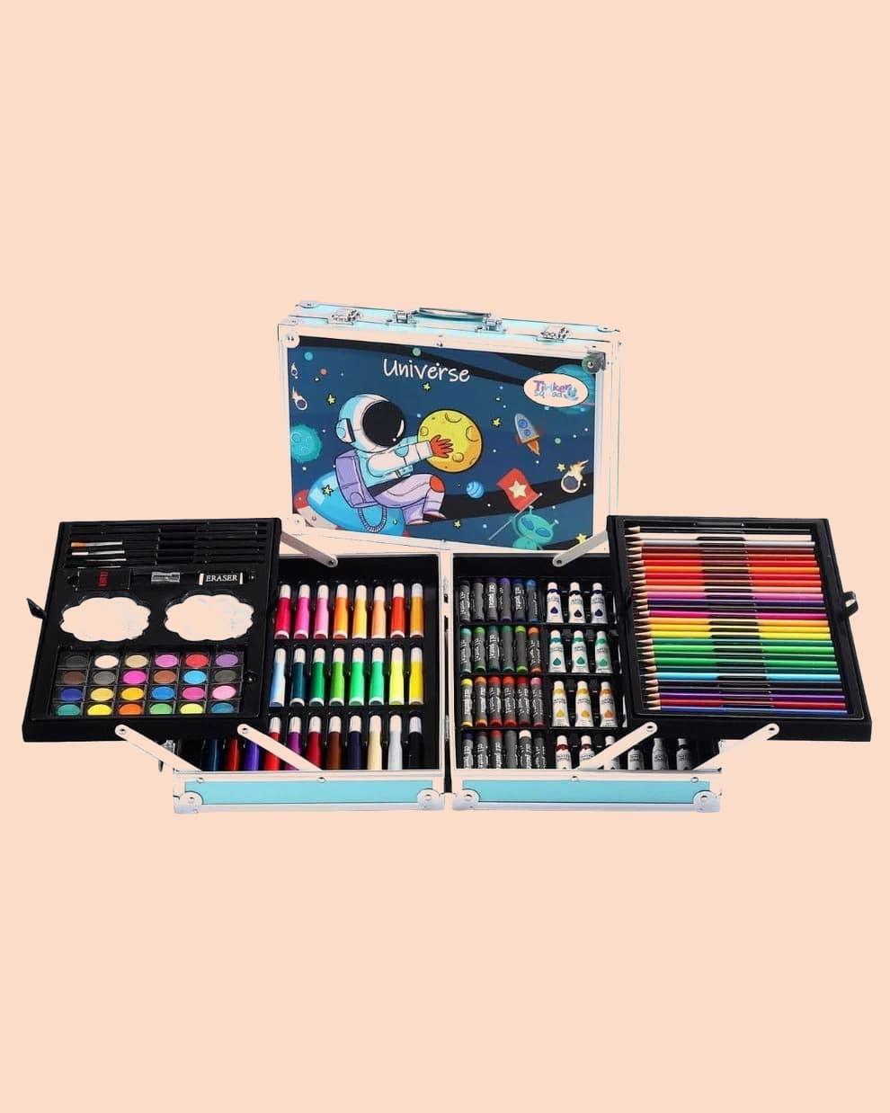 Smilebug 145-Piece Space Art Kit – All-in-One Creative Suitcase