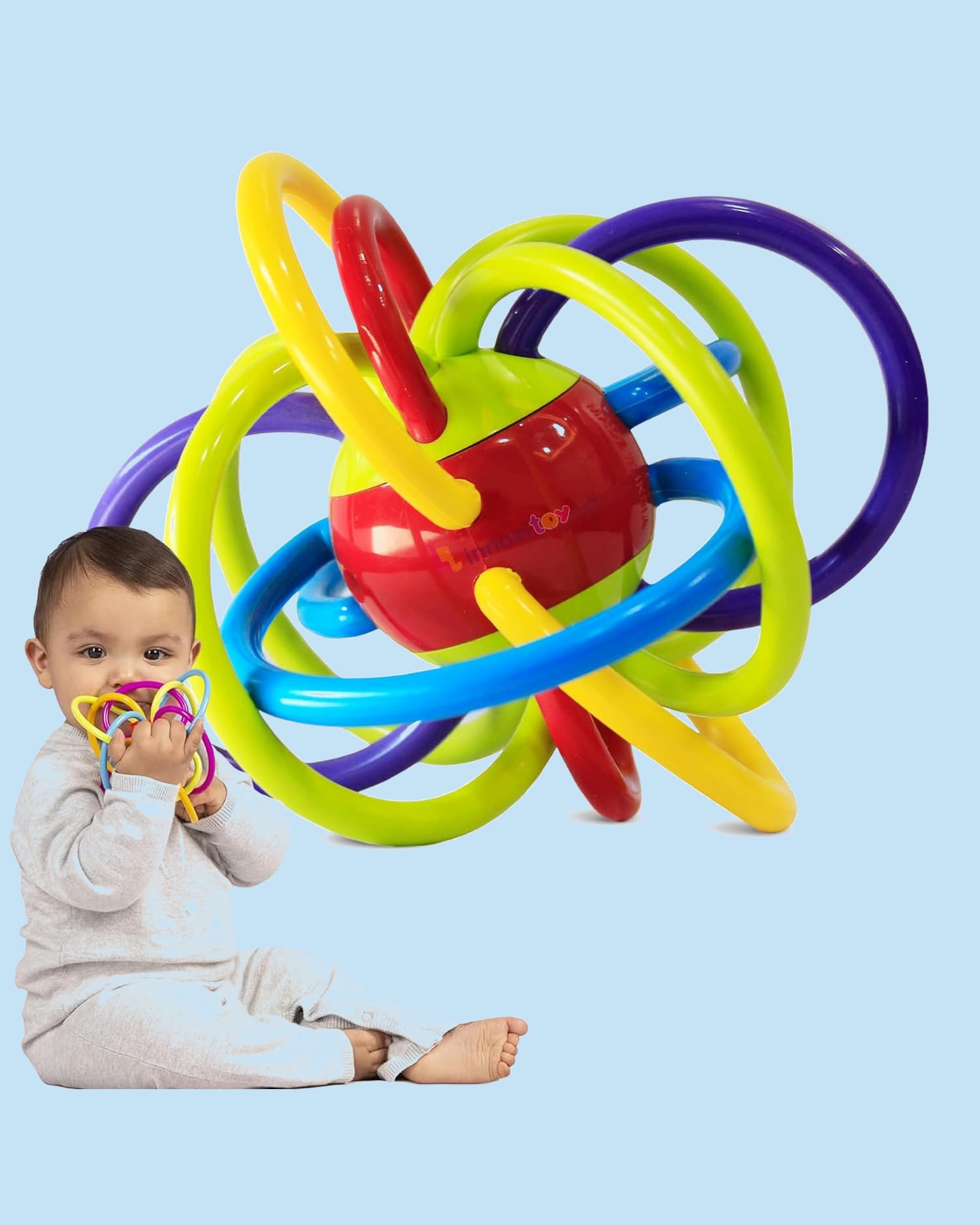 Smilebug Loopitoy BPA-Free Baby Teethers | 100% Safe, Non-Toxic ABS Plastic Chewing Toys for Infants