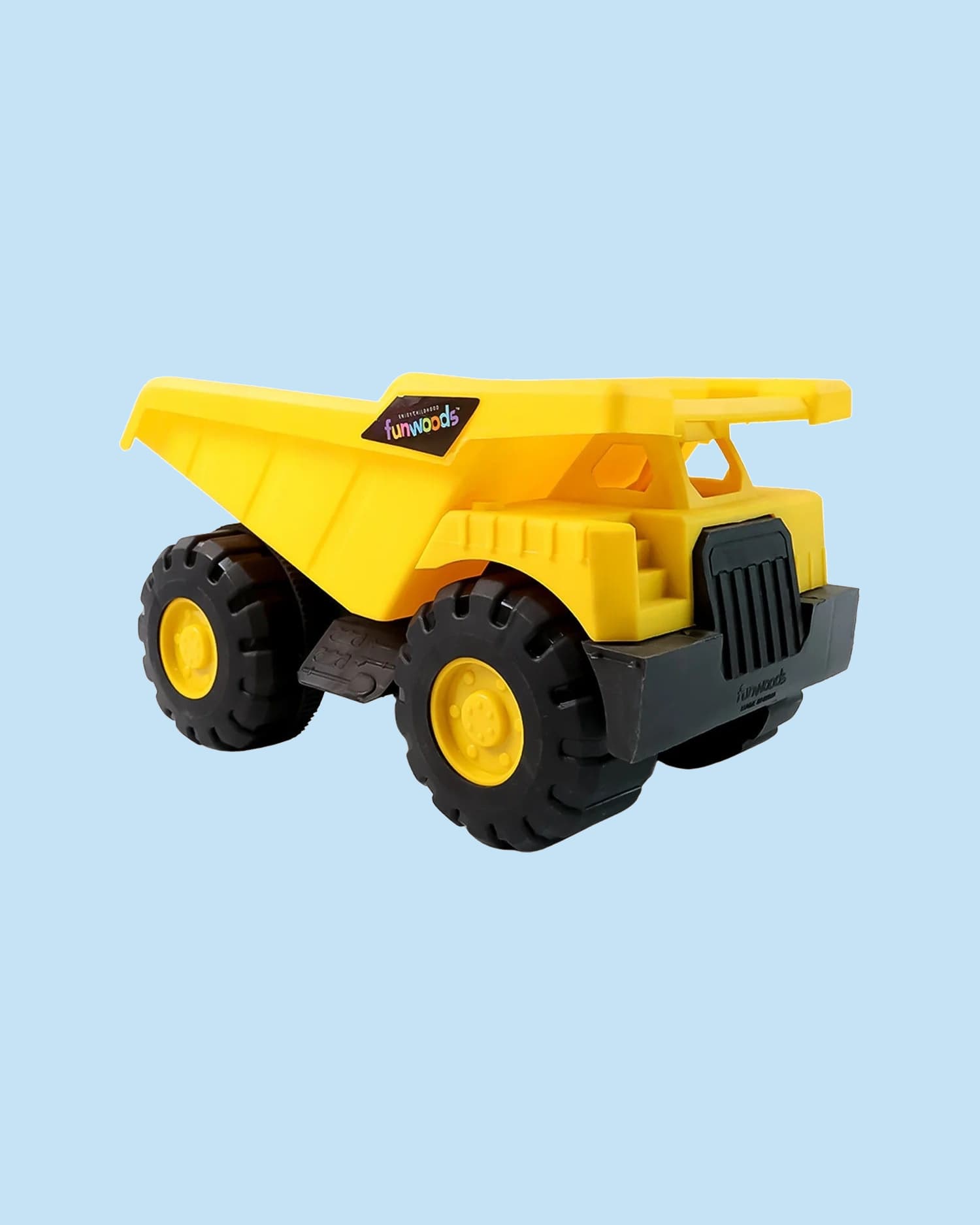 Funwoods Friction-Powered Dump Truck with Push & Go Mechanism, Strong Plastic Body (Colour May Vary)