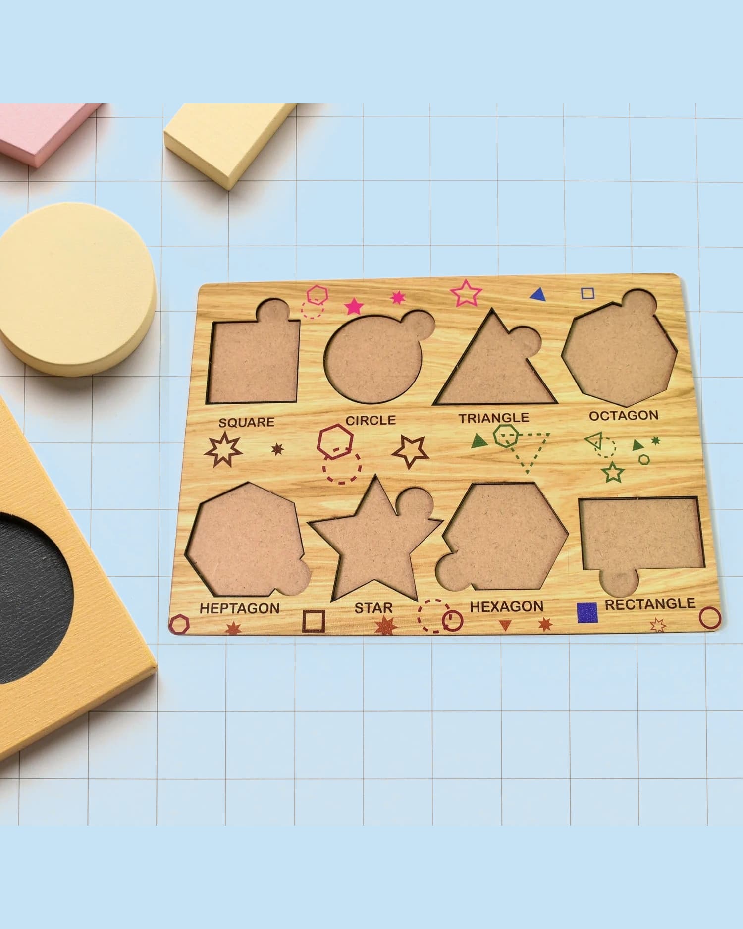 Wooden Triangles Puzzle Learning Educational Board for Kids, Geometry & Shape Learning Toy (1 Set )