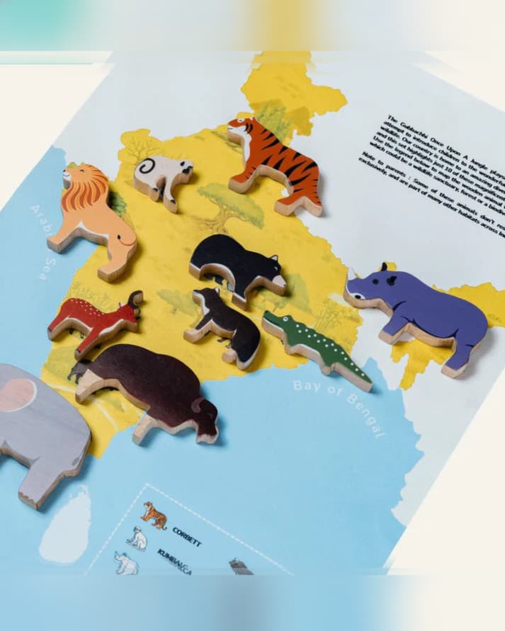 Gubbachhi Once Upon A Jungle - 10 Animals, Play Mat & Storybook Set Toys for Baby Developmental Baby Toys for Kids