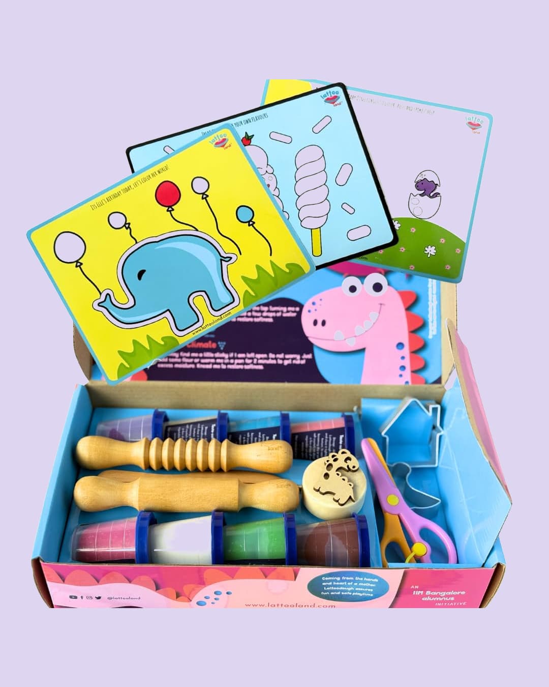 Lattooland Clay Dough Power Kit 8 Colours Clay Dough Set with 7 Tools, 3 Mats Power Kit Taste-safe clay For Kids