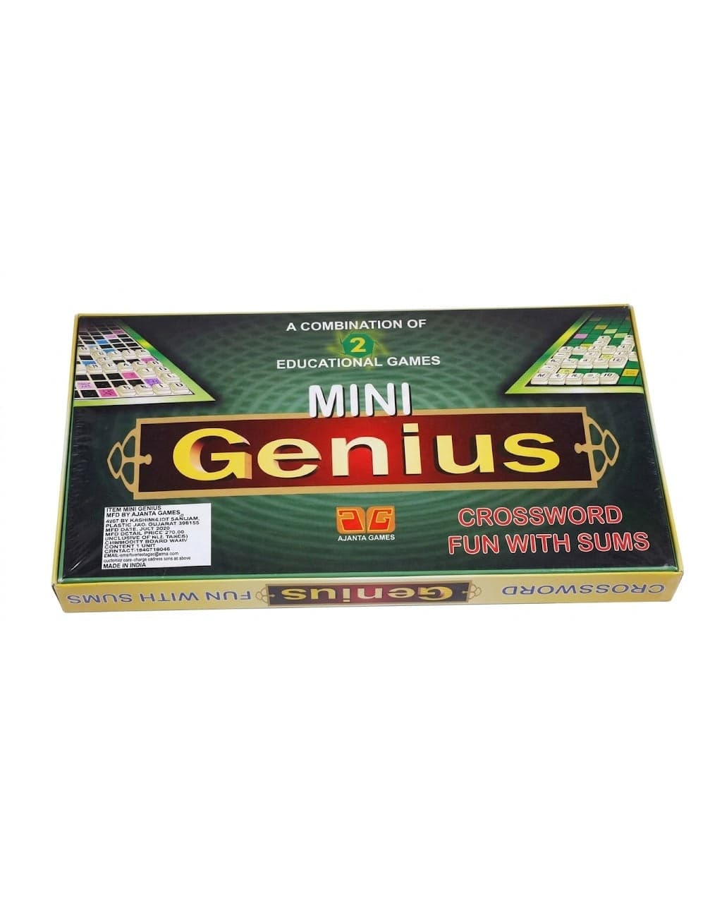 Mini Genius Combination of 2 Educational Games Crossword Puzzle Set for Kids Learning & Brain Development