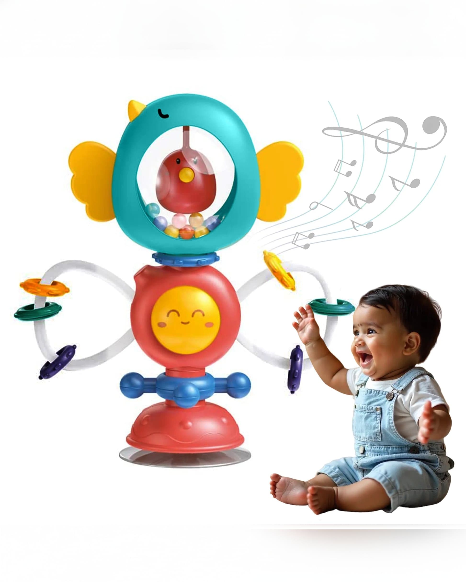 Kidology Twist & Rattle Teething Ring Toy for Babies | BPA-Free Sensory Teether & Rattle for Infants & Toddlers