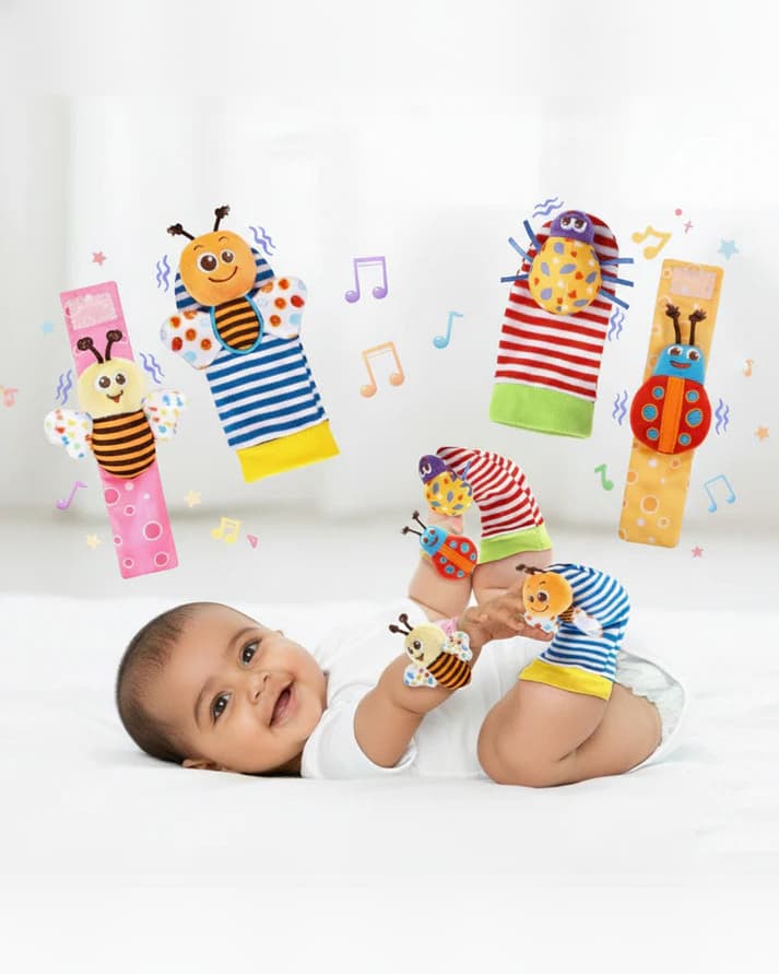 Kidology Baby Sensory Rattle Toy Set for Newborns & Infants, Colorful Educational Hand Shaker Toys for Kids