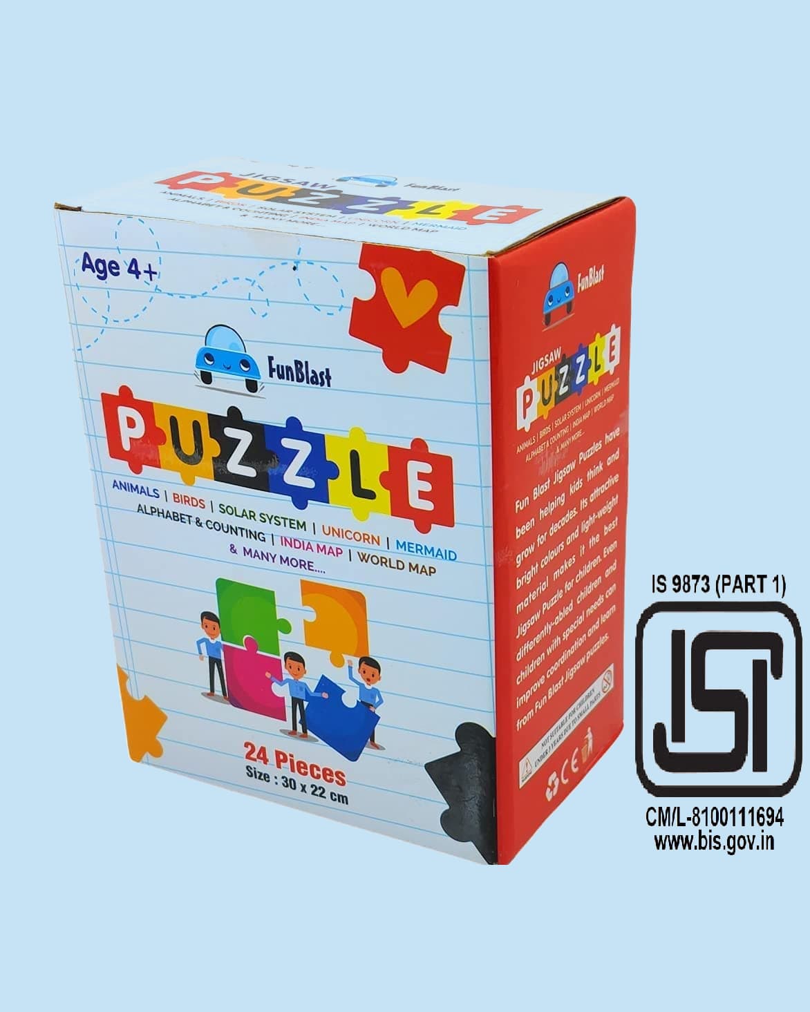 FunBlast India Map Jigsaw Puzzle 24 Pcs Educational Floor Puzzle for Kids Age 3-5 Years Learning Toy