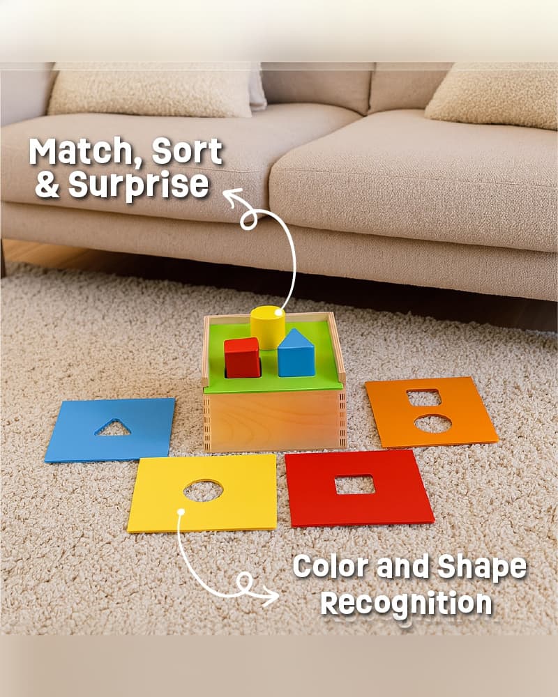 LillBud Shapes Learning Bundle for Toddlers with Shape Puzzle Shape Surprise Box and Board Book