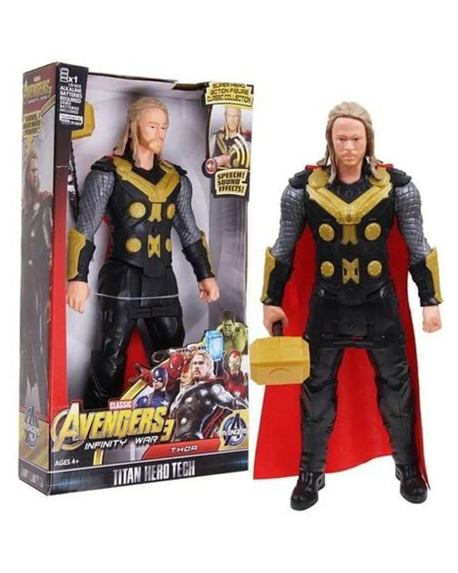 Classic Avengers end game 4|Titan Hero|The Thor for Imagination boosting toy| Multi color|Pack of 1|Age 4+