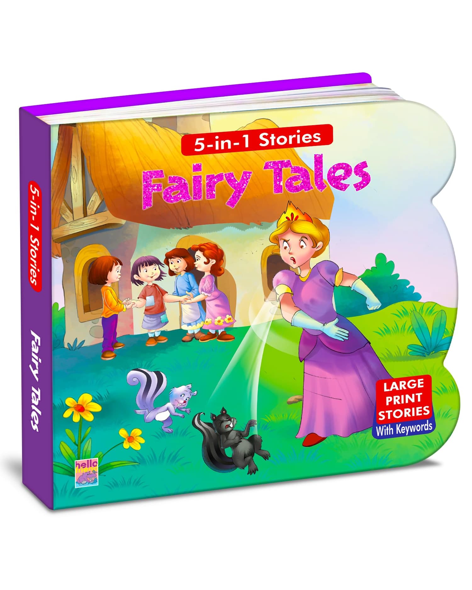 Hello Friends 5 in 1 Stories Fairy Tales Illustrated Story Book for Children with Bedtime & Moral Stories