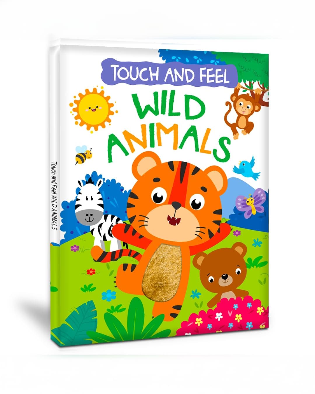 Hello Friends Touch & Feel Wild Animals Board Book for Kids | Interactive Sensory Learning Book for Toddlers