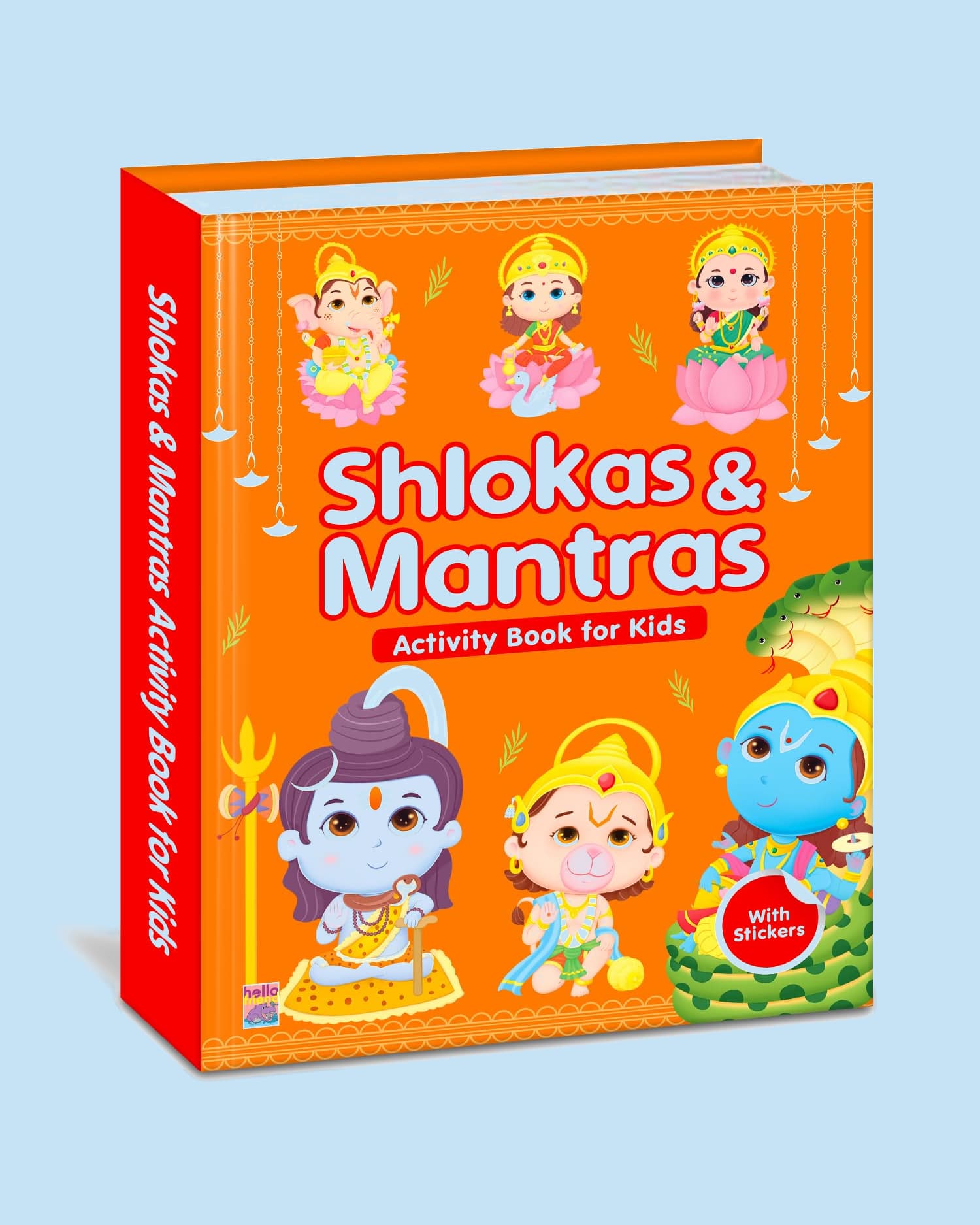 Hello Friend Shlokas and Mantras Activity Book for Kids Illustrated Book Spiritual Learning Multi Color Pack of 1
