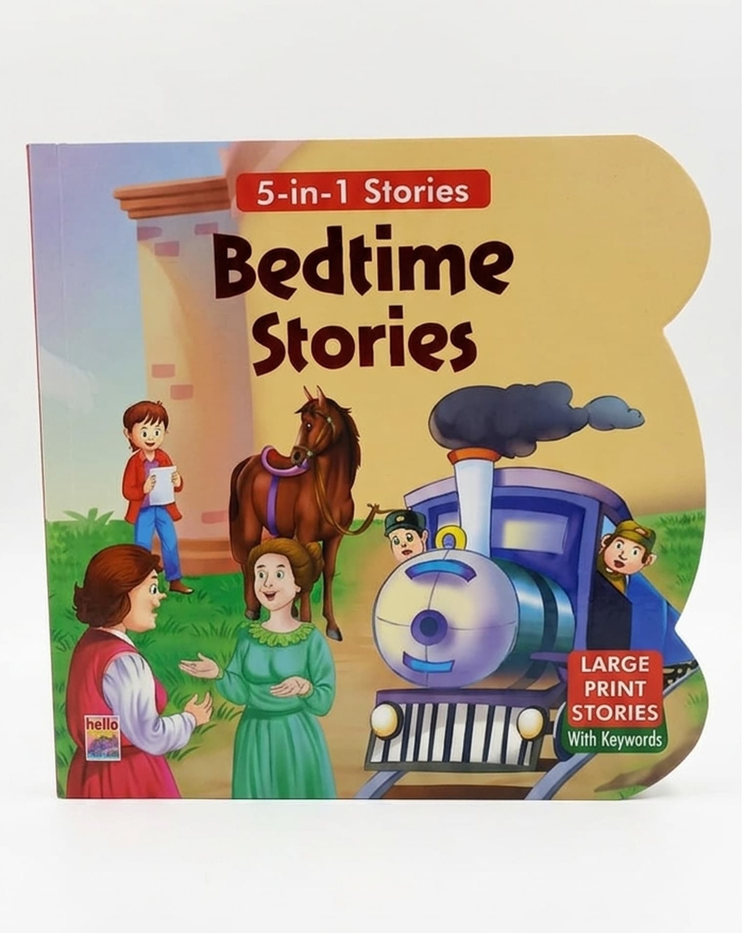 HELLO FRIEND 5-in-1 Bedtime Stories for Kids | Large Print Story Book with Keywords | Moral Tales & Reading Fun