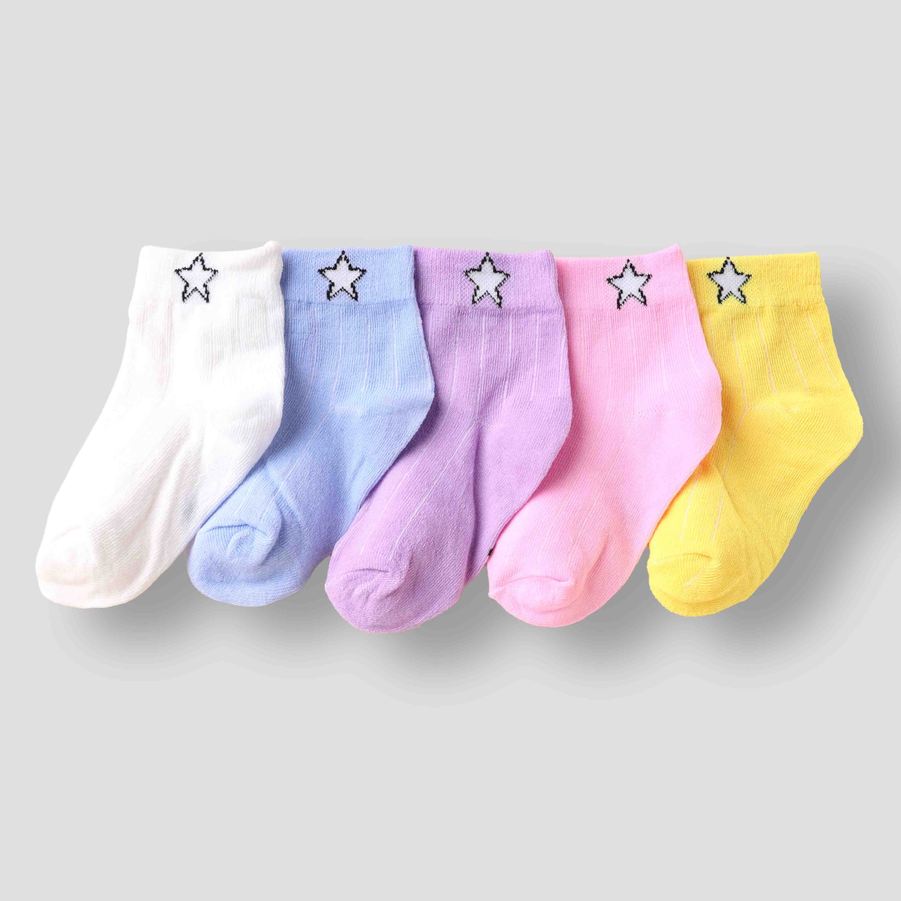 Syga Unisex Multi Color 5-Pack Cotton Mid-Ankle Socks for Casual Daily Wear