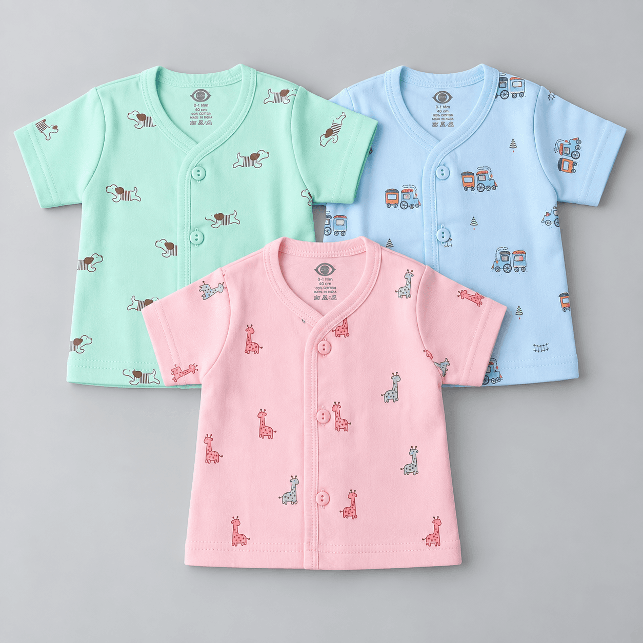 Zero Unisex Cotton Jhabla for Summer Casual Wear - Multi Color, Short Sleeve, V Neck with Front Buttons