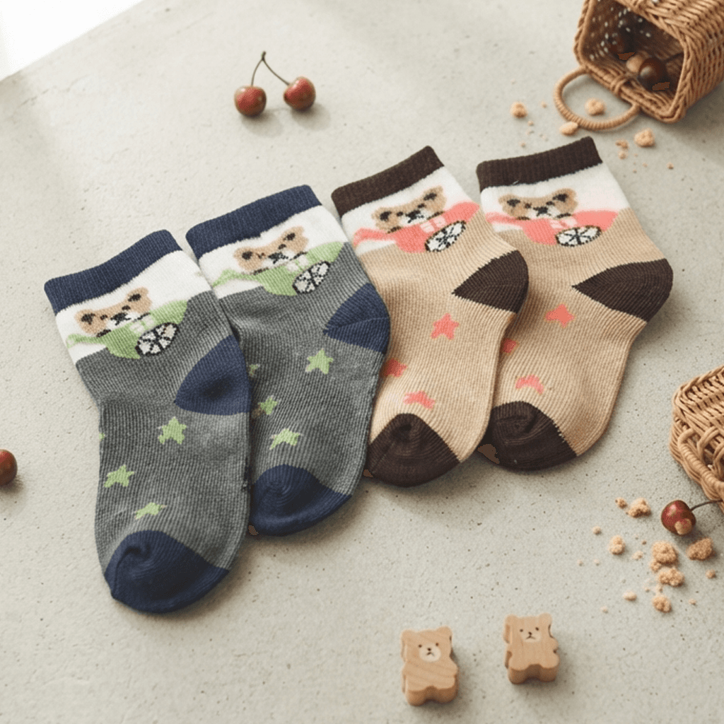Coco Unisex Cotton Ankle Length Pack Of 2 Pairs Socks for Kids |  Multicolour Soft Casual Daily Wear Socks | All Season | Machine Washable