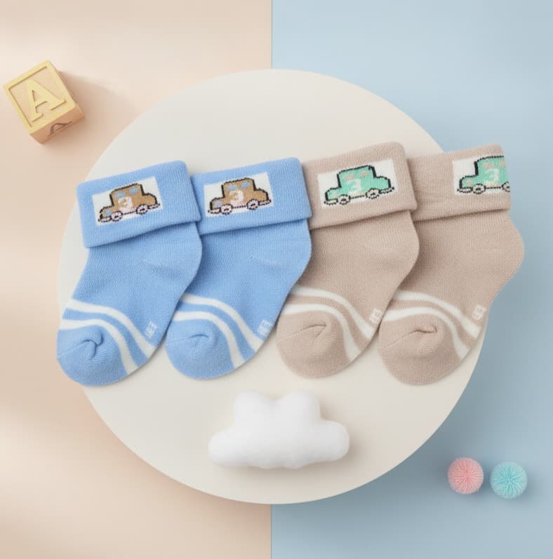 Baby Socks Unisex Multi-Color Cotton Blend Ankle-Length Socks – Comfortable Slip-On Socks for Casual, Daily & Outdoor Wear