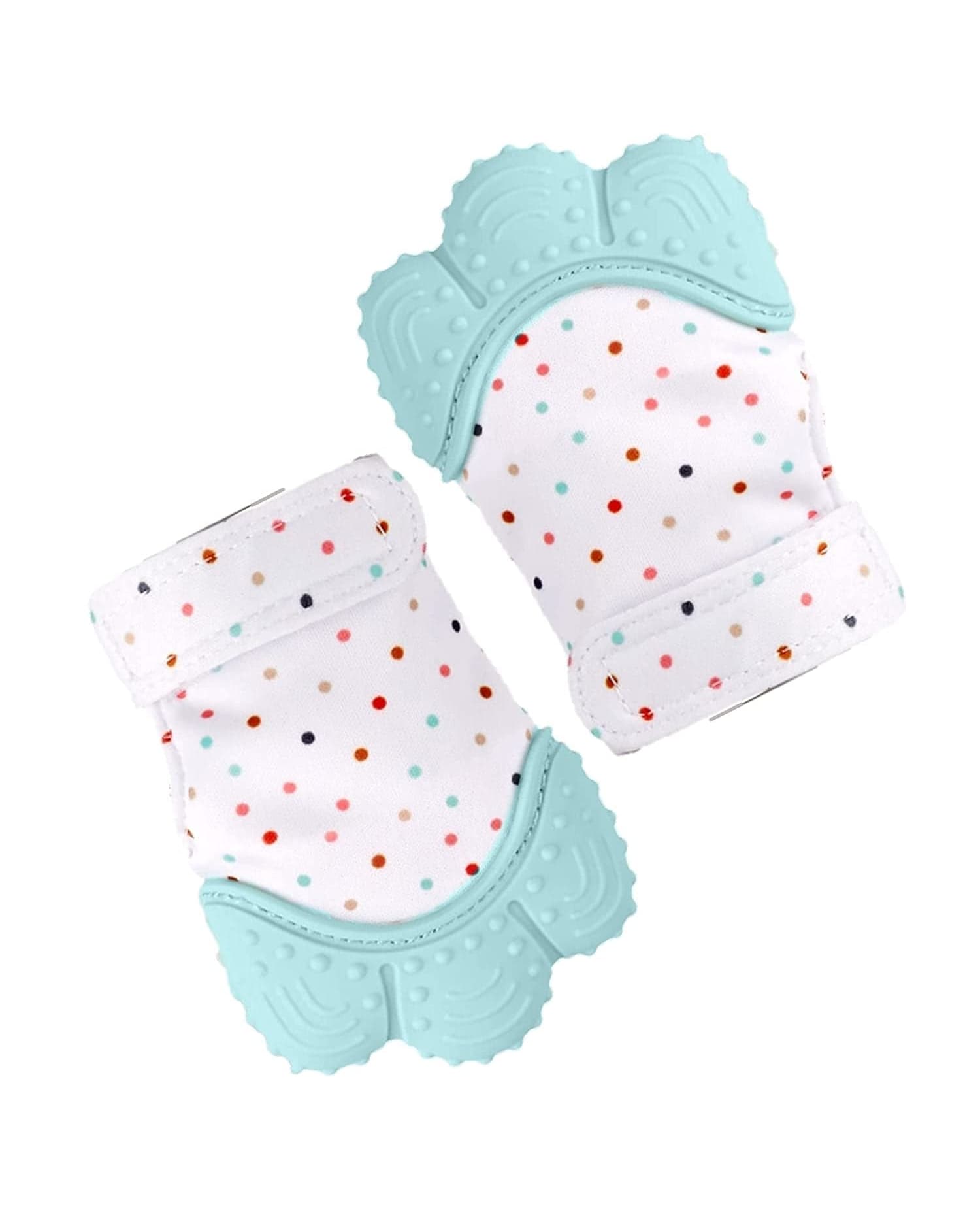 Baby Soft Teething Mitten Teether Glove – 3‑6 Months, Pain Relief Silicone Toy, Pack of 2 (Sea Green)