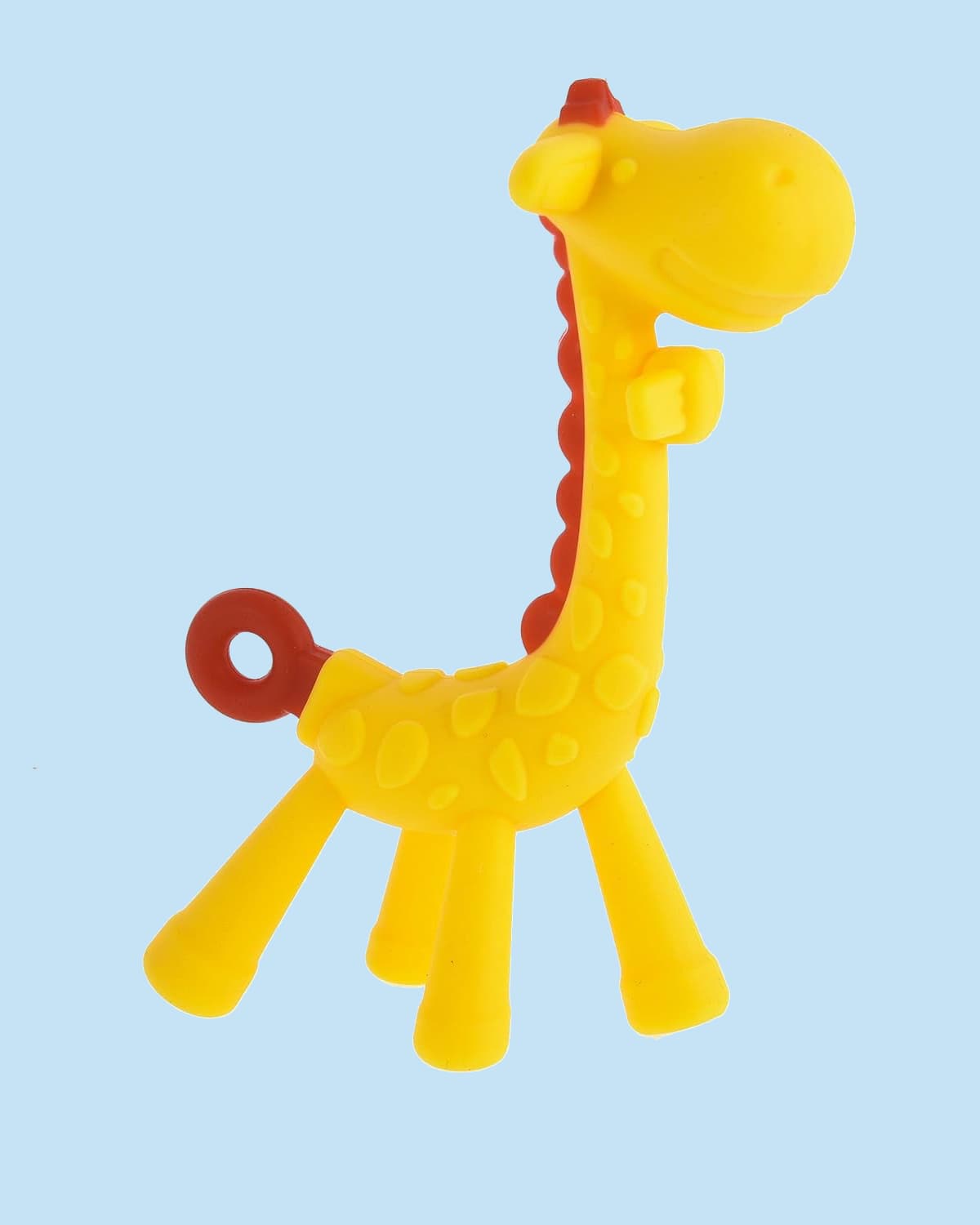 Giraffe Shaped Baby Teether – Soft BPA-Free Silicone Gum Massager for Teething, Easy-Grip for Babies 3+ Months - Yellow