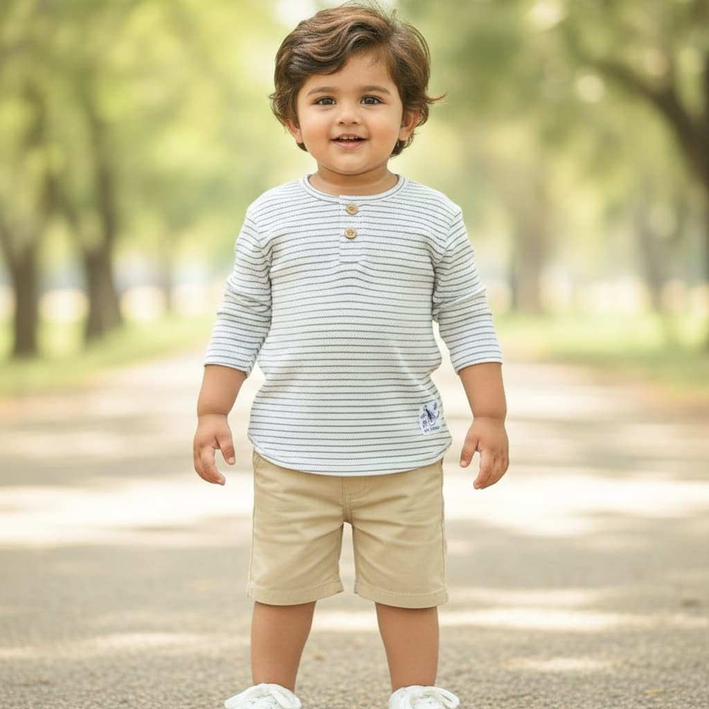 Zero Boys Blue Cotton Full Sleeve T-Shirt with Rock Music Print and Front Button Closure