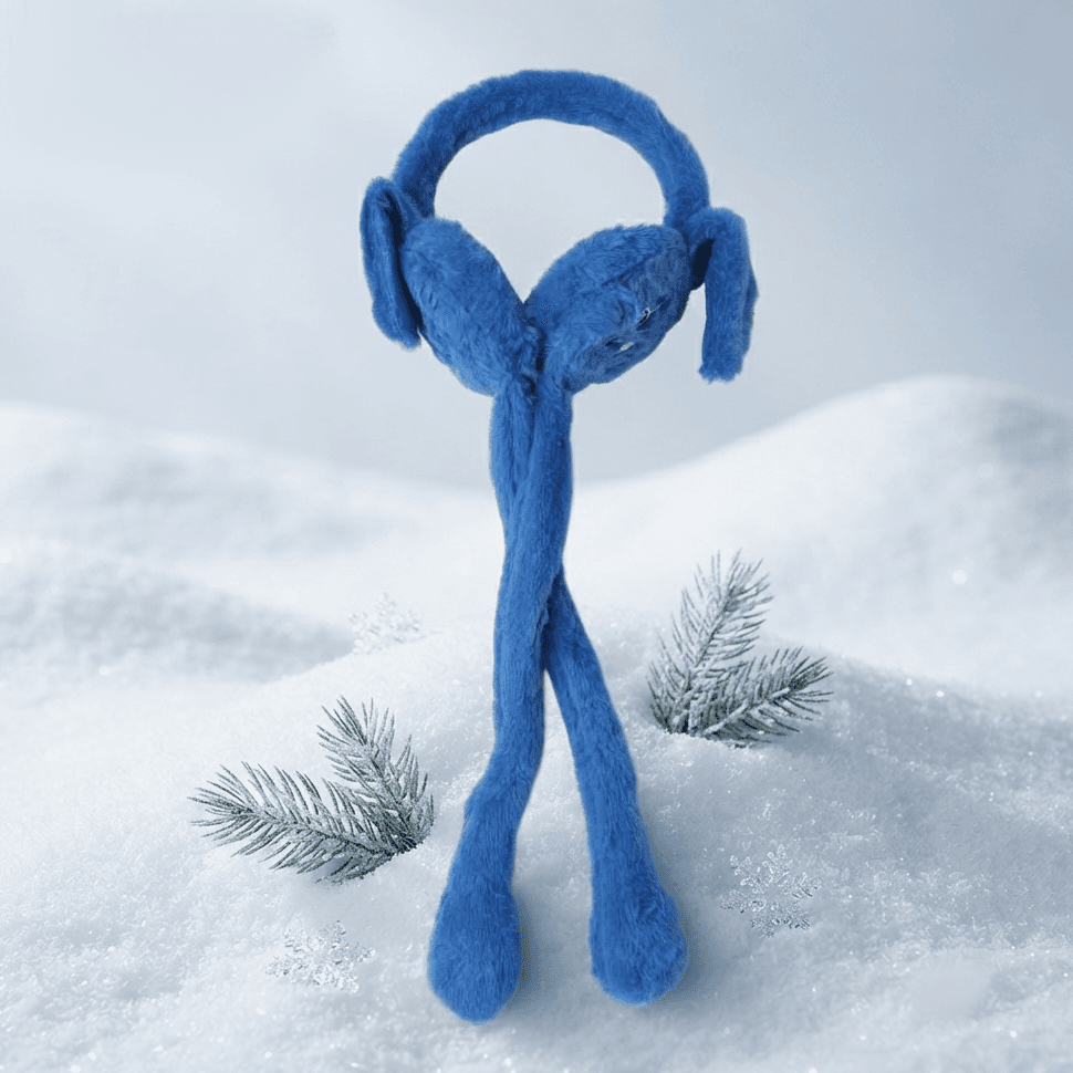 Oh! Hats Unisex Blue Ear Muffs with Placement Print – Stylish Casual & Outdoor Winter Accessories