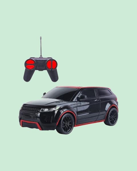 Frendo High-Speed Remote Control Racing Car with Rechargeable Battery & LED Lights RC Car Toy – Black With Red
