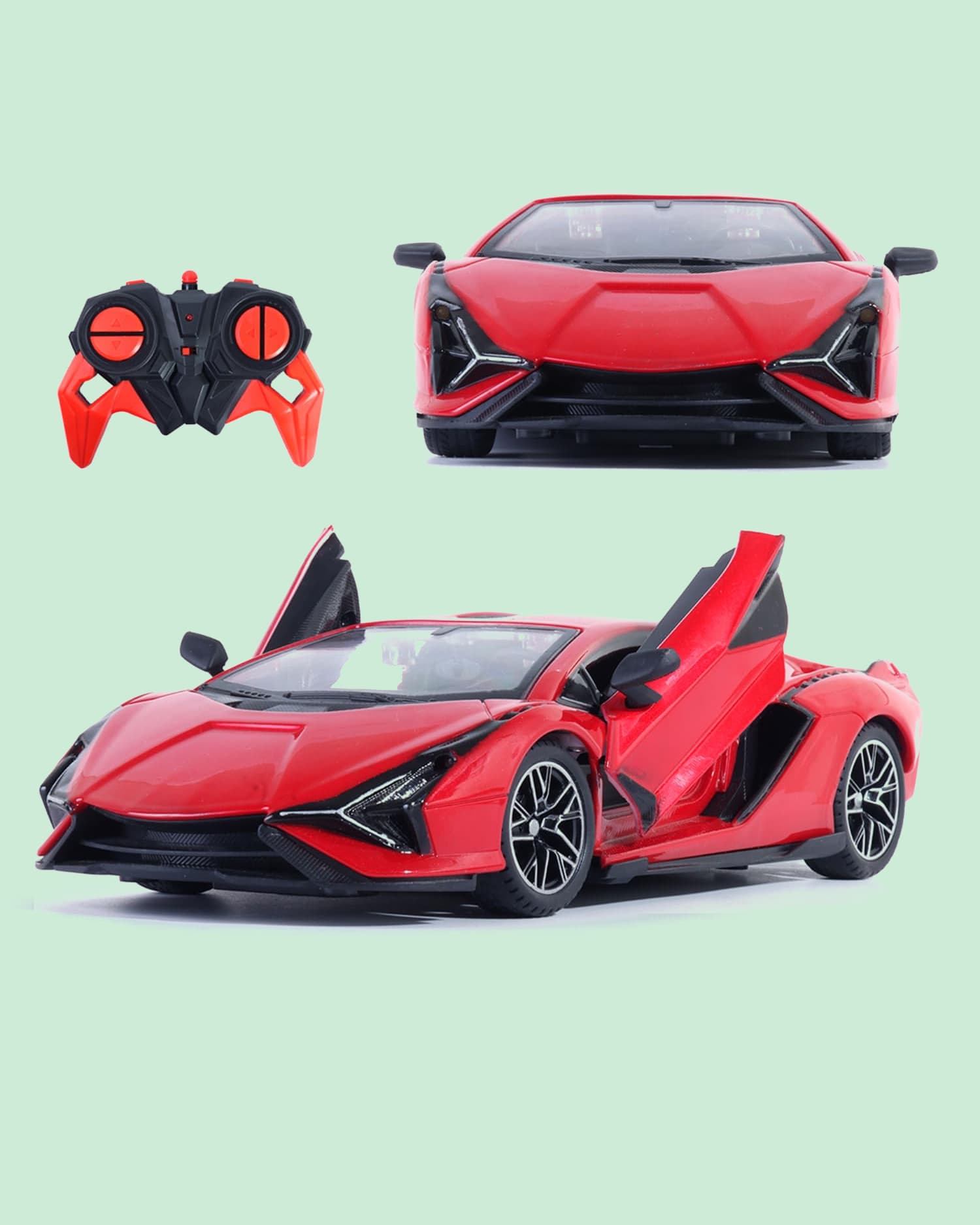 Veva Toys Frendo Rechargeable Door Opening High-Speed Remote Control Racing Car-Lam For Kids Red