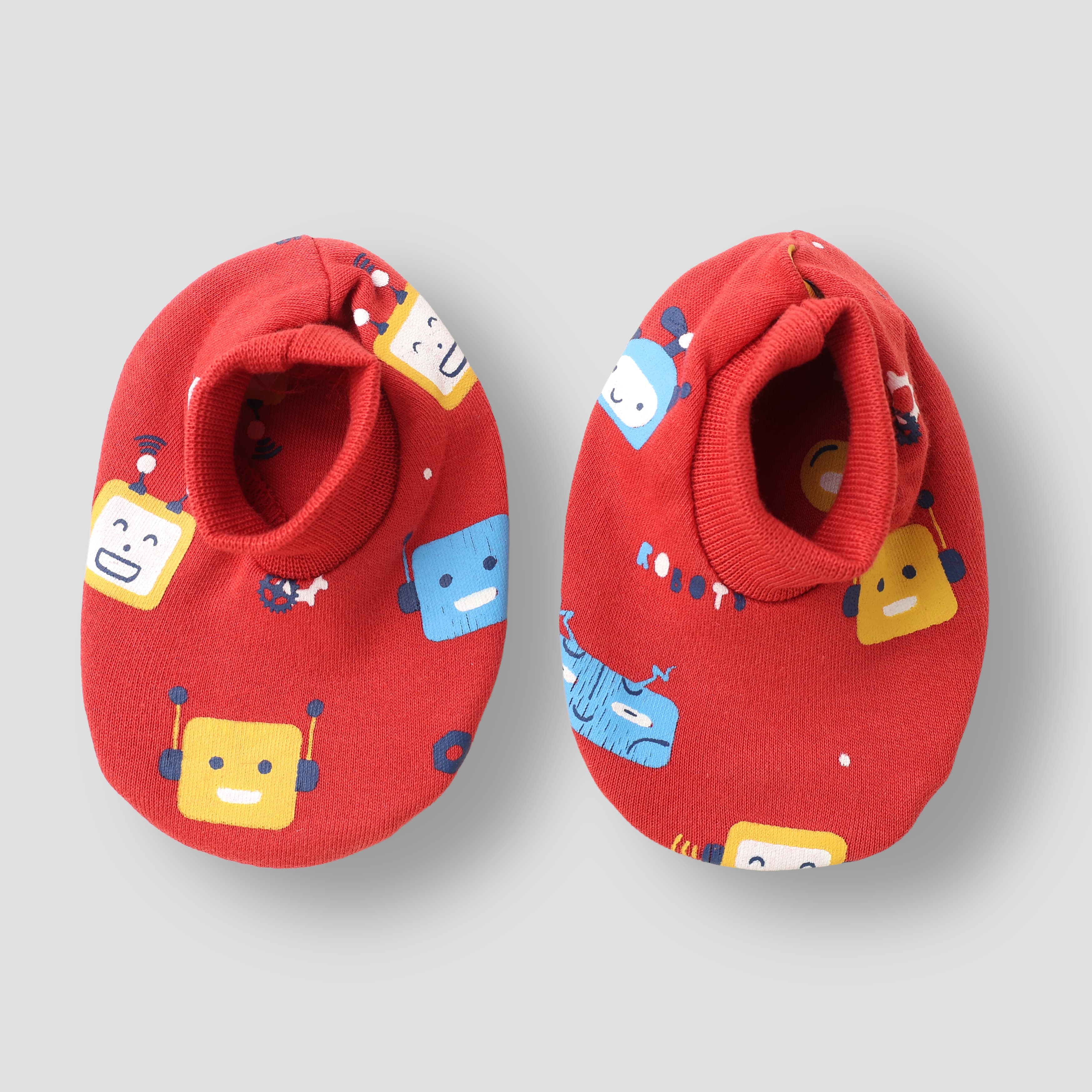 Simply Unisex Red Booties & Mittens Set | All Over Print | Casual, Travel & Outdoor Wear | Machine Wash