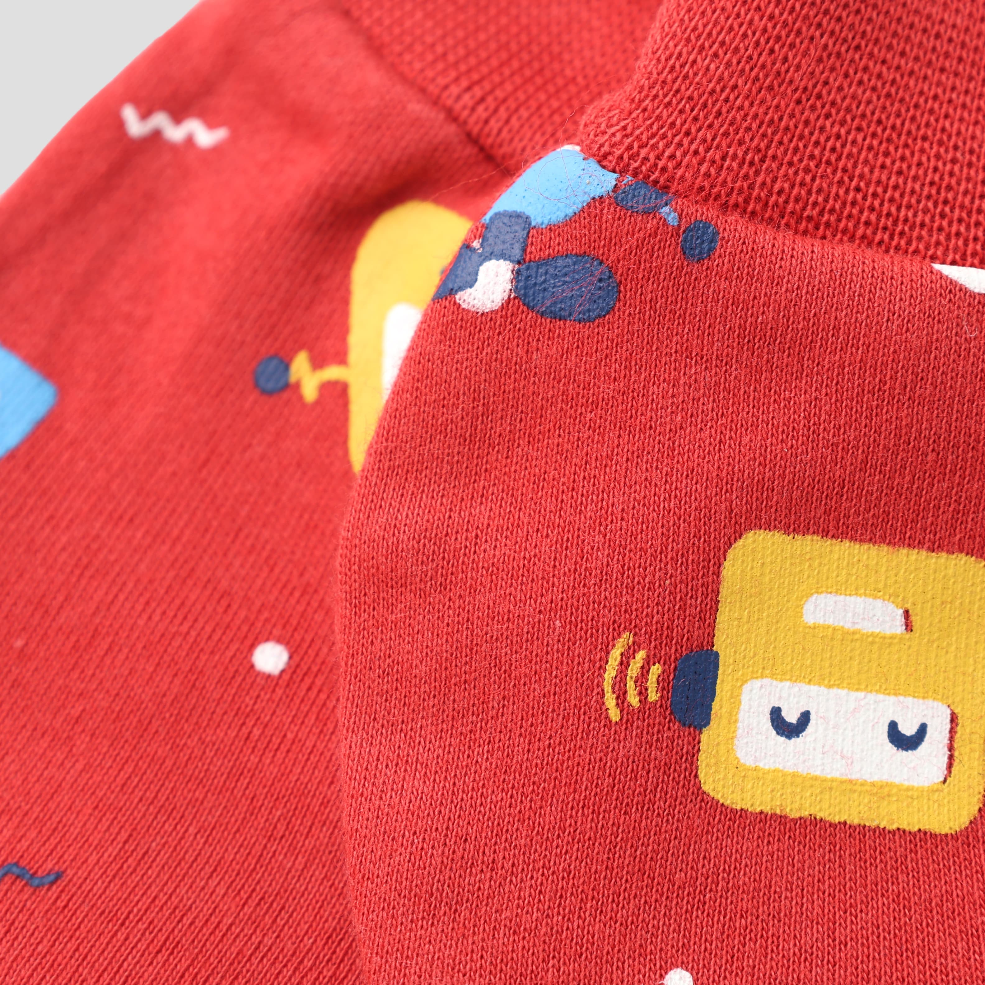 Simply Unisex Red Booties & Mittens Set | All Over Print | Casual, Travel & Outdoor Wear | Machine Wash